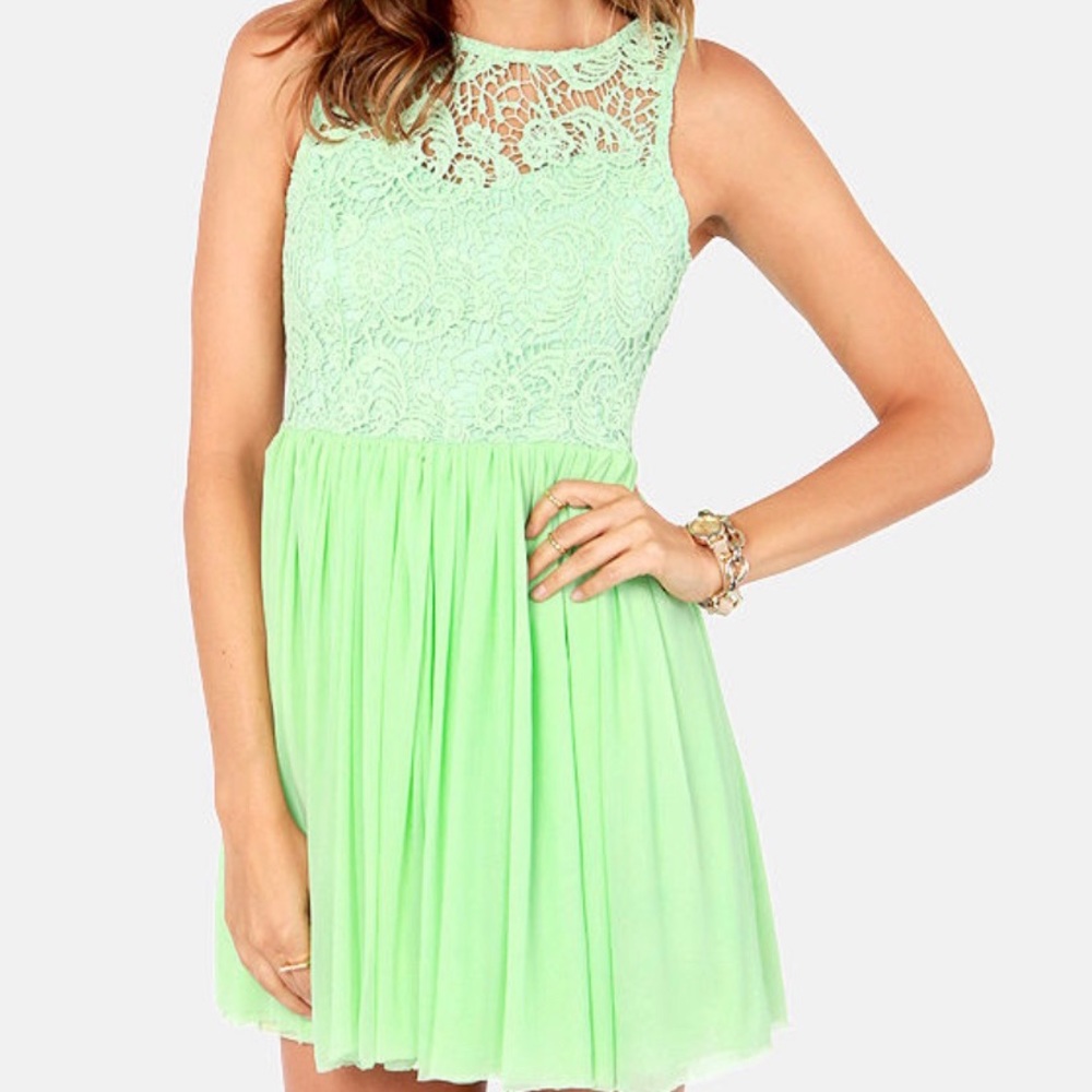 Lulus Mint Lace Dress